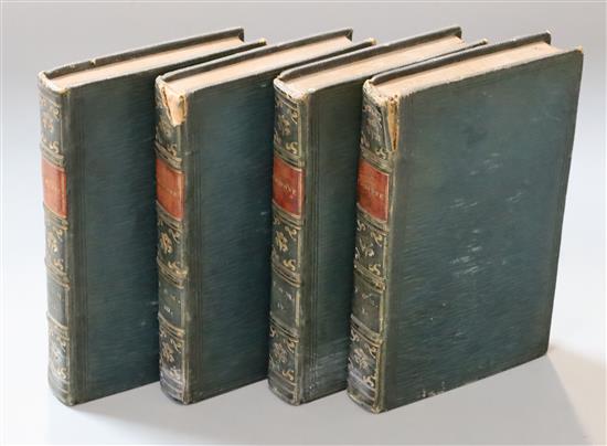 Madame De Staël - Holstein, Corinne or LItalie, Tome Premier (1st edition), 4 vols, green leather, Ledentu, Paris 1819